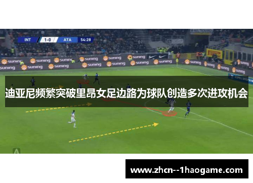 迪亚尼频繁突破里昂女足边路为球队创造多次进攻机会